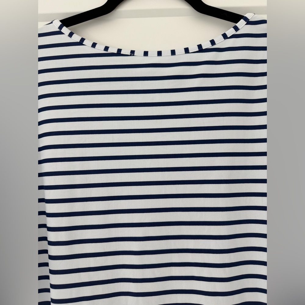 EUC Cabana Life UPF 50+ Navy &‎ White Striped Dolman Sleeve Rashguard Top, Large - Picture 3 of 11
